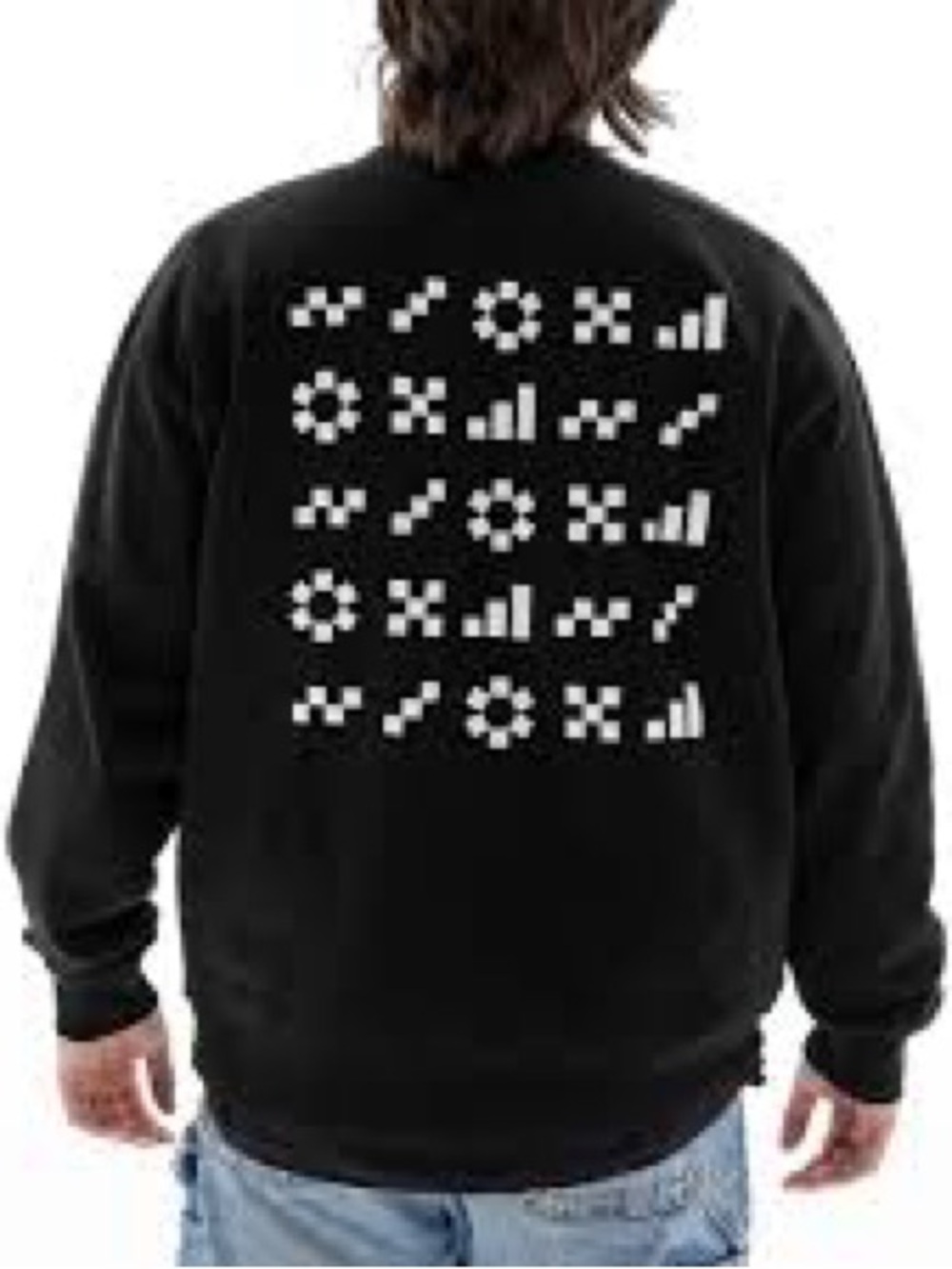 Just Like Hero 1020 Graphic Back Print Crewneck Sweatshirt S
